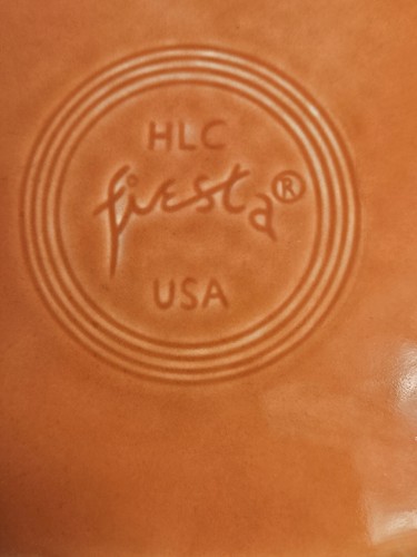 FIESTAWARE Oval Serving PLATTER 13.5X9.5 Persimmon Orange INTRO 1989 HLC&Co.... - Picture 11 of 12