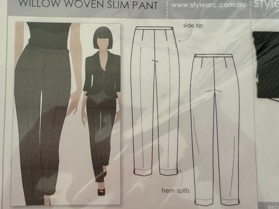 STYLE ARC Willow Women's Sewing Pattern Woven Slim Pants Size US 20 AU 24 Uncut - Image 2 of 2