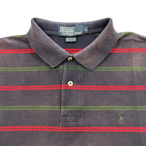Vintage 90s Polo Ralph Lauren Classic Logo Striped Shirt Size Large Streetwear - Picture 5 of 8