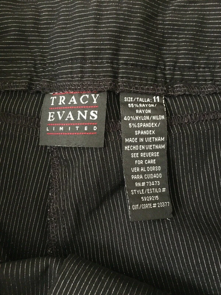 Tracy Evans Women's Juniors Pinstripe Casual Dress Pants Size 11 Multi-Color - Image 2 of 4