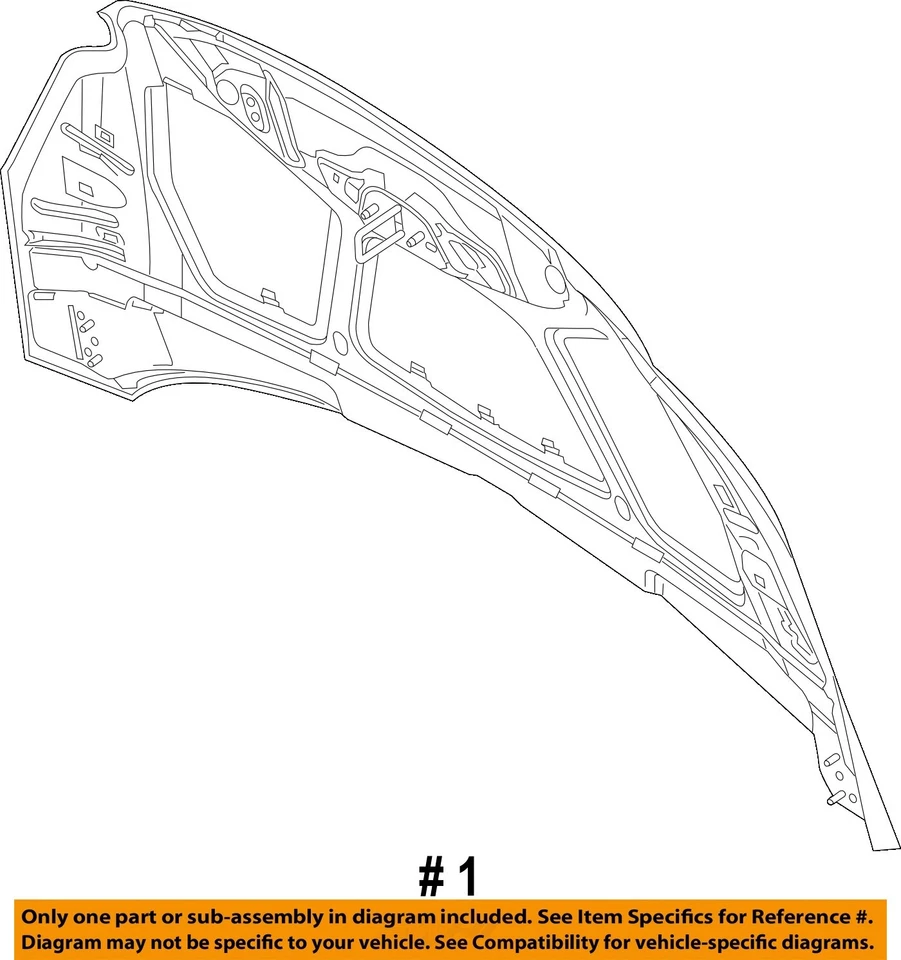 Used Hood fits: 2015 Ford Focus gasoline models Grade A - Image 4 of 4