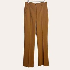70  s Vintage Flare Leg Solid Brown High Waisted Trouser Pants Size 8