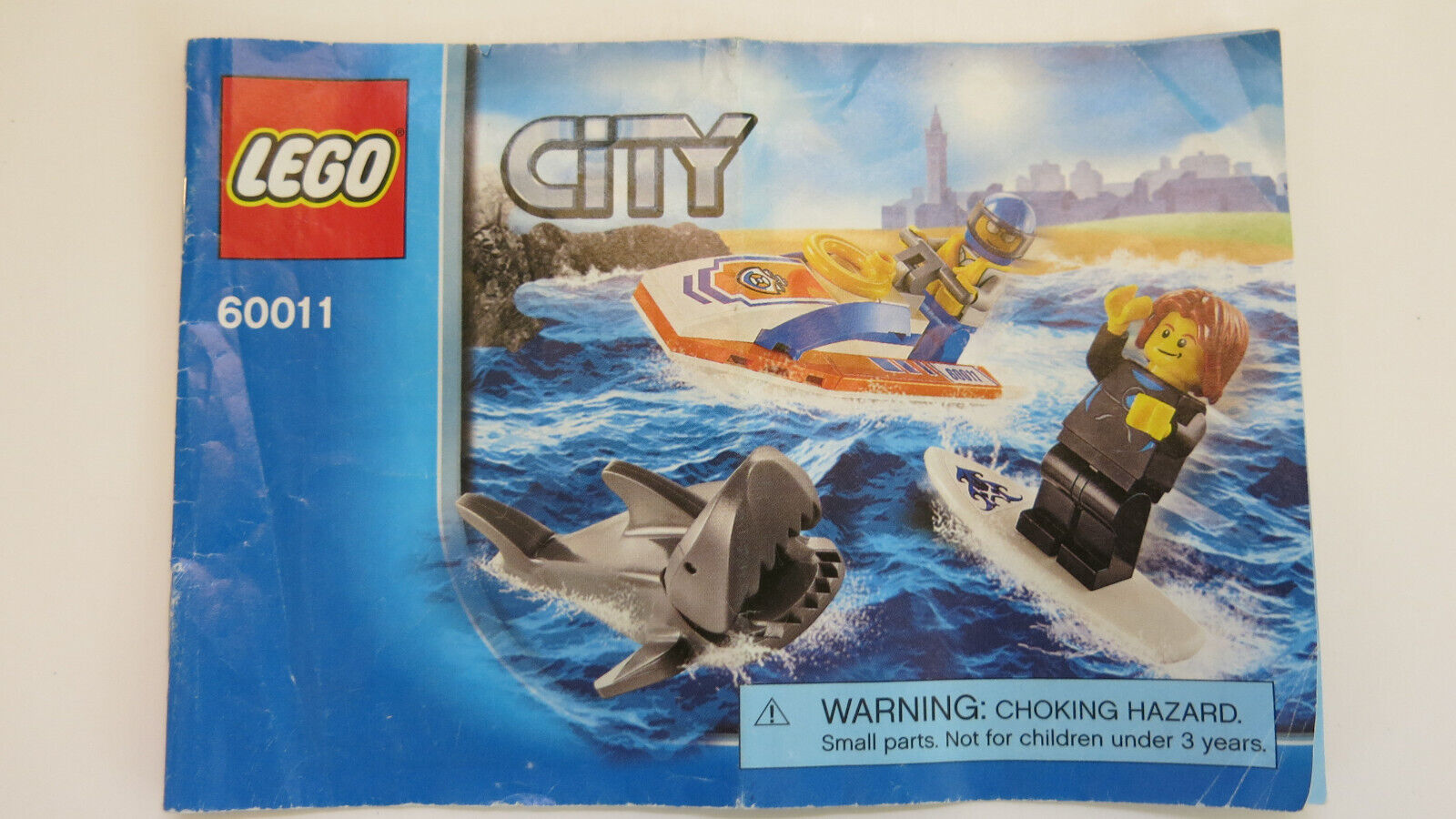 LEGO City Coast Guard: Surfer Rescue 60011 Jetski SHARK Surfboard & Minifigures