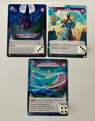 3X Seltene Karte - Anubis Kadigir Bastion Franchir Bifrost - ALTERED Tcg BTG KS FR