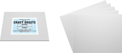 White Flex Plasticard Polystyrene Craft Sheets - 8''x10'' - .040'' thick - 5 Pack