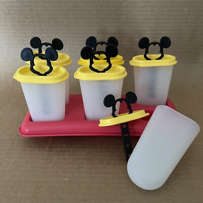 Tupperware Ice Tups Mickey Mouse Disney Popsicle Mold Maker Complete Set Pops
