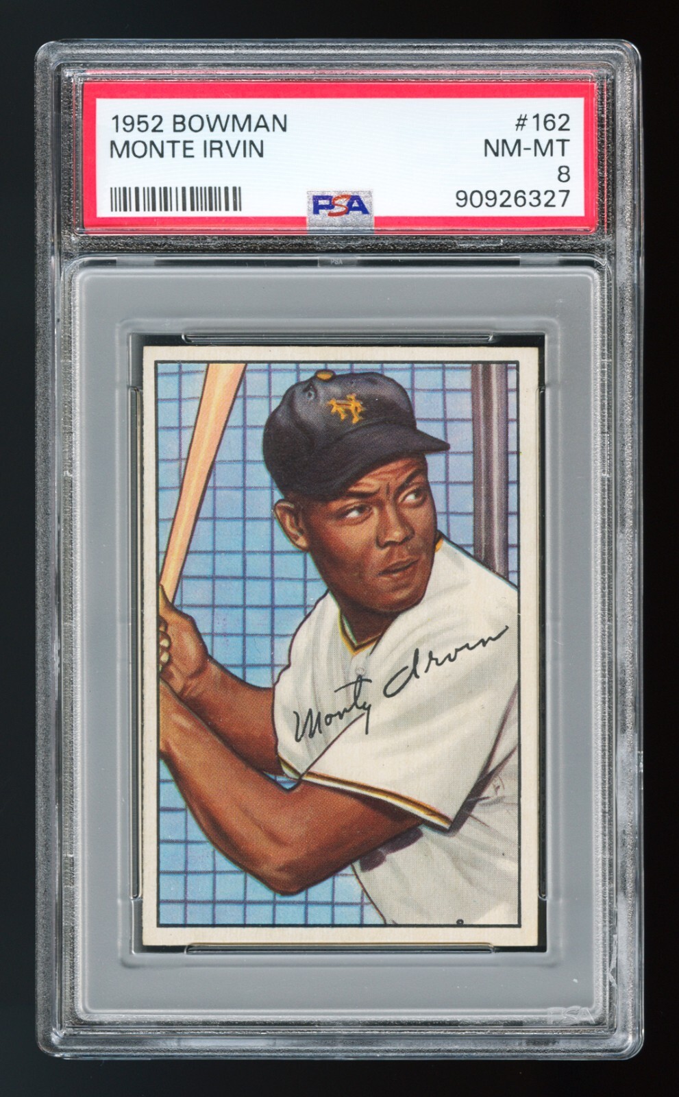1952 Bowman #162 Monte Irvin -- 2nd Year card -- PSA 8