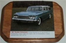 1961 AMC Rambler Ambassador Station Wagon Car Plaque 