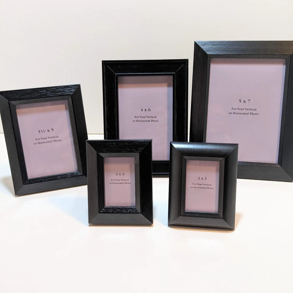 Black Wood Photo Frames 10 total -  Gallery Wall Tabletop Display Various Sizes - Image 4 of 4
