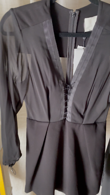 dark gray lace dress Cicinia Dark Navy Mother Of The Bride Dress Long Chiffon Lace A-line Short Sleeves main image 1
