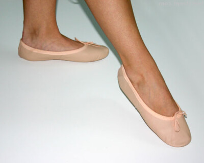 ROSA LEDER BALLERINAS MIT GETEILTER WILDLEDERSOHLE. 