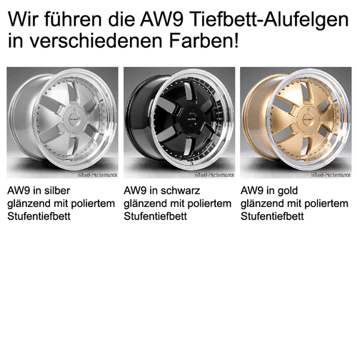 21 Zoll AW9 Alufelgen 9x21 5x112 ET40 silber mit poliertem Tiefbett für VW - Bild 8 von 8