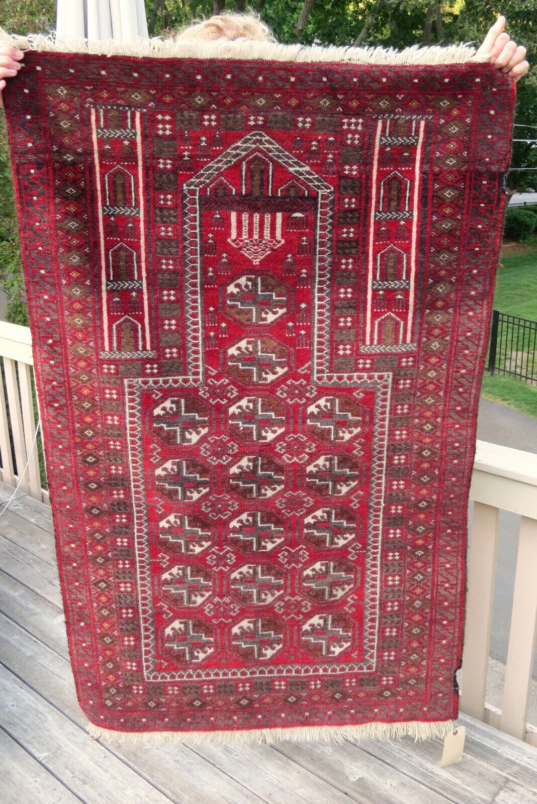 Oriental Bokhara Pattern Carpet, Wool, Handwoven, Fine Composition and Colors