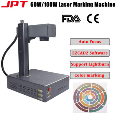 Auto Focus JPT Mopa Fiber Laser Mark Engraver 60W 100W Laser Marking Rotary axis
