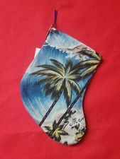 Christmas Stocking Handmade Lined Mini 6" Hawaiian Tropical Gift Card Holder
