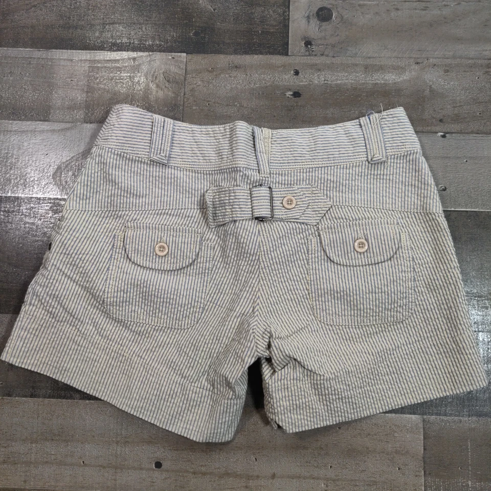 Pantalones Cortos American Rag Cie Para Mujer 3 Beige Azul Novio Tiro Bajo Rayas Informales Foto 2 de 4