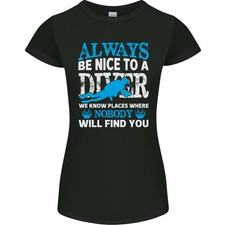 Camiseta We Know Places Divertida Buceo Mujer Corte Pequeño