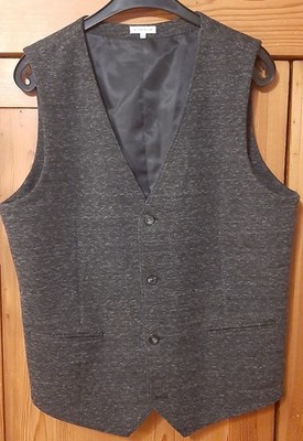 WOW! TOM TAILOR Herren Tweed Weste einreihig ärmellos blau melange Gr. 52@@@