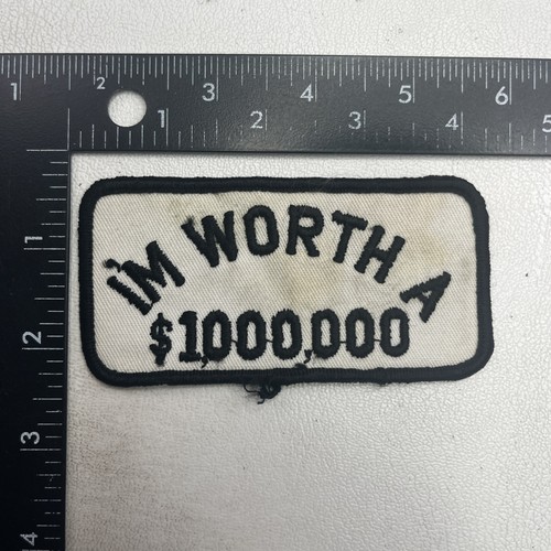 Old School Millionaire Patch I'M WORTH 10,000,000 1980s / 1990s Era 72Y8