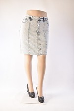 Women 23" Skirt Stretch Denim no slit A-line acid wash 5-pocket size XL JW-0913