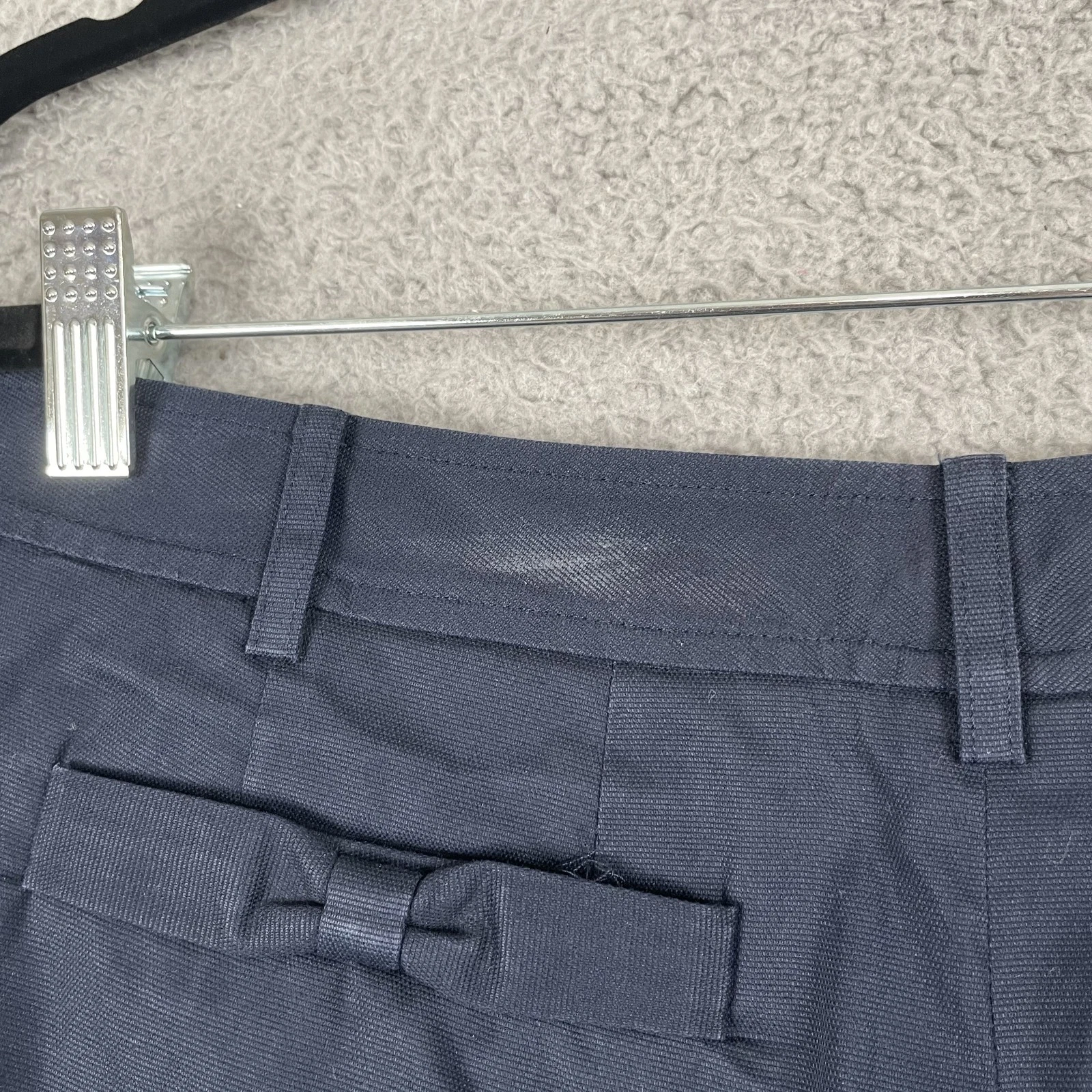 Pantaloncini Kate Spade donna 4 blu navy con polsini fiocco schiena bottoni oro classici preppy