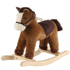 Rocking Horse, Dark Brown Horse Rocker for Toddlers 18M , Plush Ride on Horse...