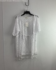 NWT Miken White Lace Swim Cover Size L