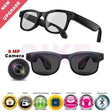 Smart Camera Glasses  8MP Hands-Free Photo Video,AI Object Recognition
