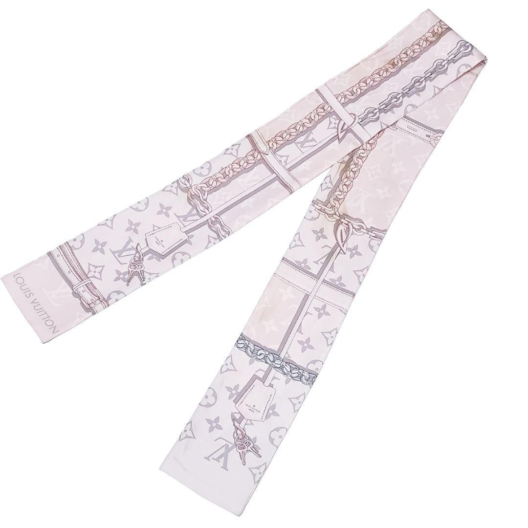 Louis Vuitton Monogram Confidential Bandeau Silk Scarf Pink Used image 4