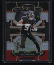 2023 Panini Select #6 Drake London Black and Red Prizms Die Cuts