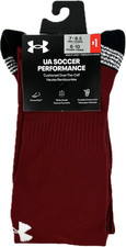 Under Armour Adult Cardinal OTC Nylon Cushion UA Soccer Performance Socks 7-8.5