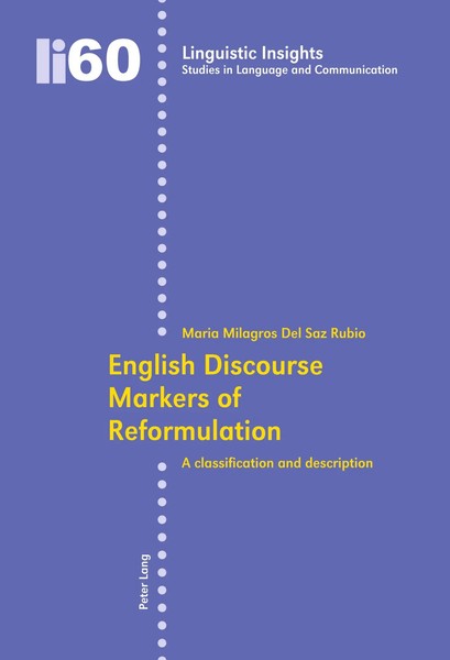 English Discourse Markers Of Reformulation | Maria Milagros Del Saz Rubio | Buch-image