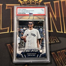 VICTOR WEMBANYAMA 2024 TOPPS #FP1 2023 FIRST PITCH PSA7 (RC, SLAB) YANKEES SPURS