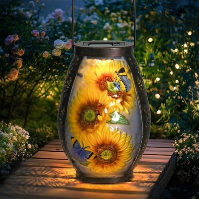 Solar Lantern Outdoor Waterproof, Sunflower Solar Lanterns Lights Hanging Yar...