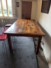 Large Dining Room Table, Handmade With Recycled Wood Seats 8
