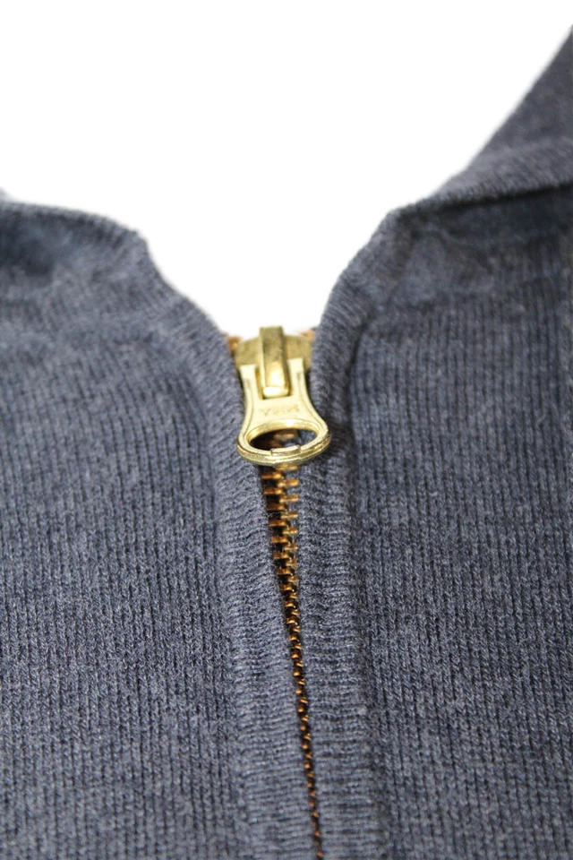 Haute Hippie Women Full-Zip Hoodie Dark Gray Silk Cotton Cashmere Size S - Image 4 of 4