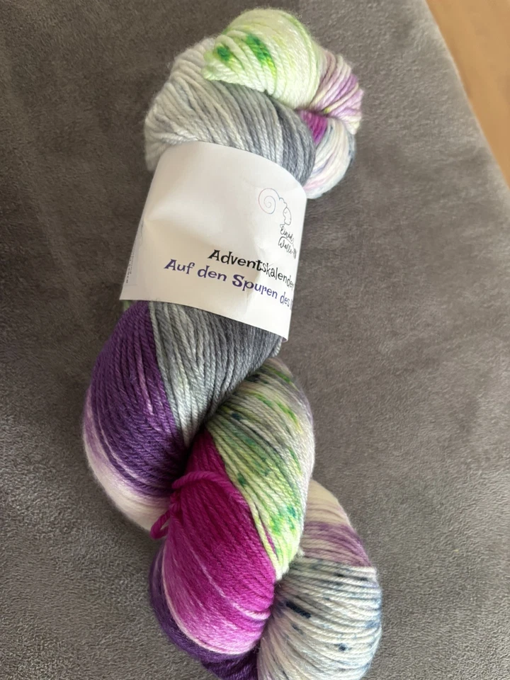 4x 100 Gramm handgefärbte Wolle „Merino High Twist“ vom Adventskalender NEU!  - Bild 2 von 4