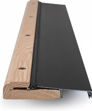 Adjustable Black Anodized Aluminum & Oak Door Threshold - 36"x5.75