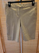 New York Company Bermuda Shorts Womens Size 8 Beige Stretch Pockets Zipper Work
