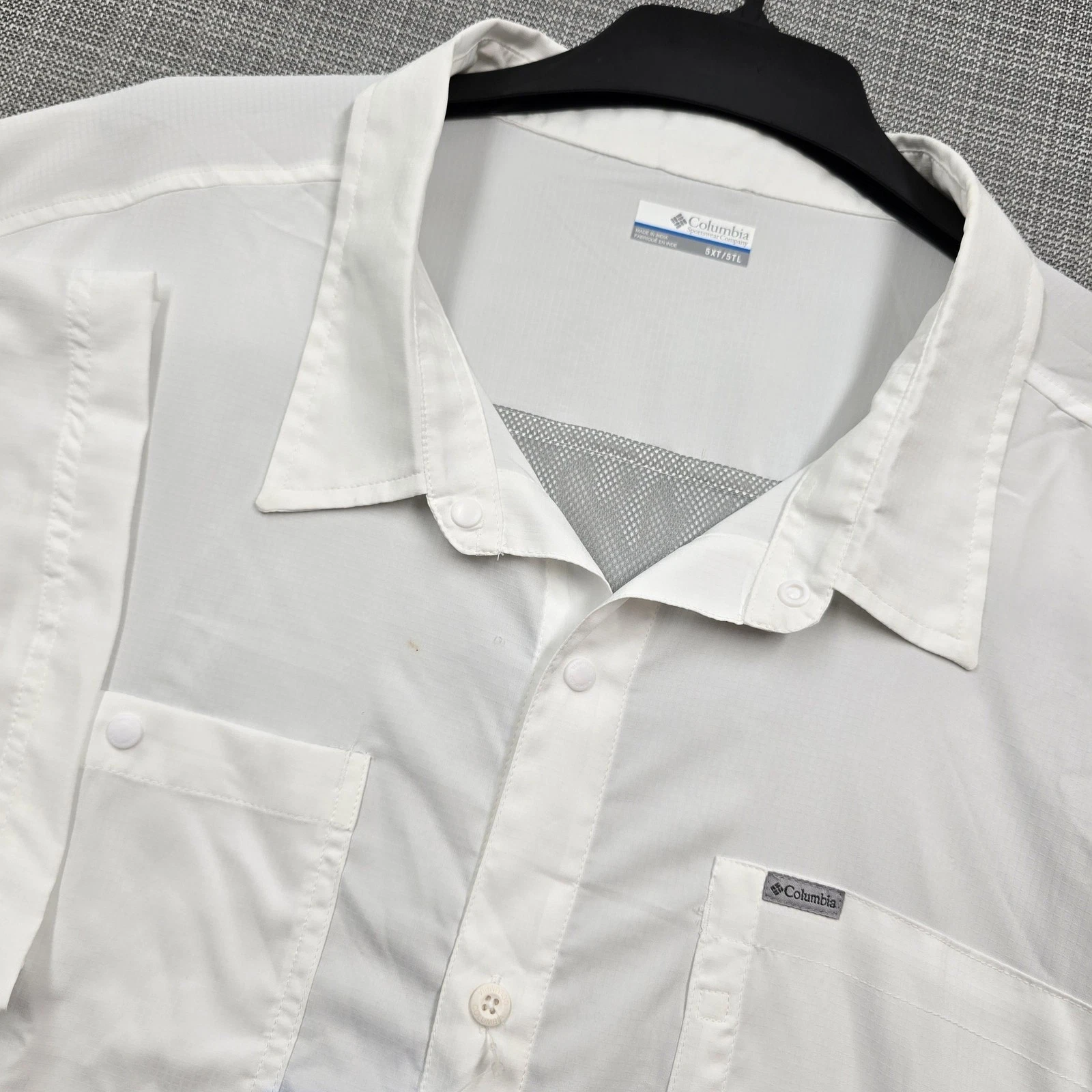 Columbia Silver Ridge Utility Lite Shirt Mens 5XLT White Short Sleeve Hiking
