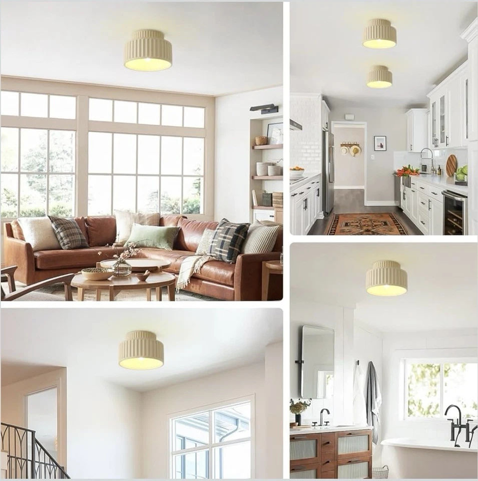 "Nueva luz de techo de montaje semi empotrado de 9,1"" W nórdica simple accesorio de resina minimalista" Foto 4 de 4