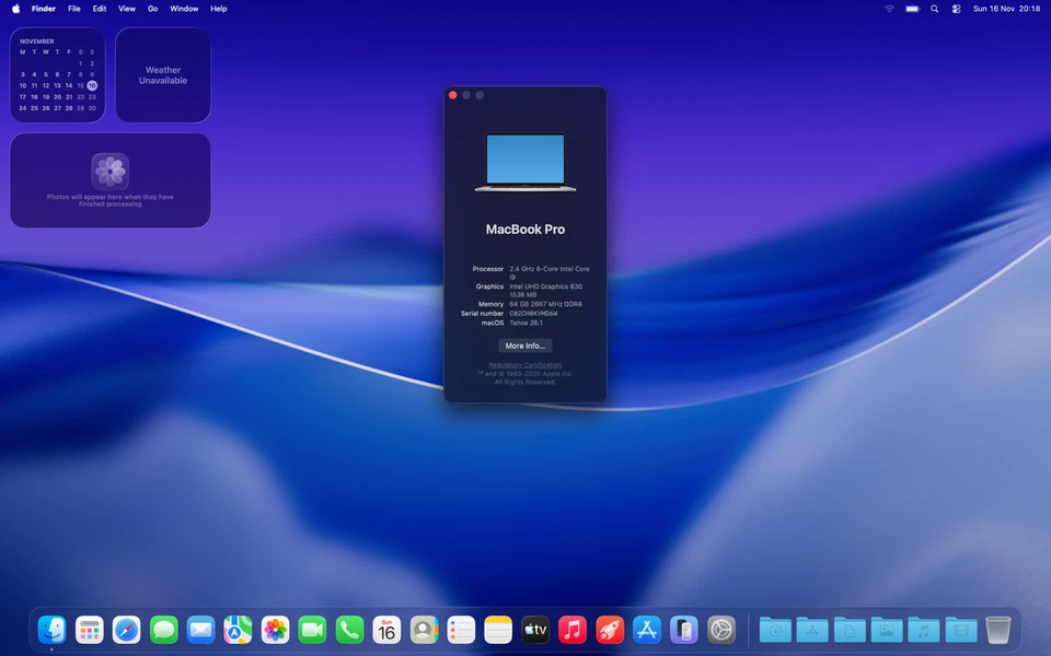 Apple MacBook Pro 16 2019 2.4GHz 8 Core i9 A2141 64GB 1TB SSD -TAHOE -Immaculate - Image 3 of 4