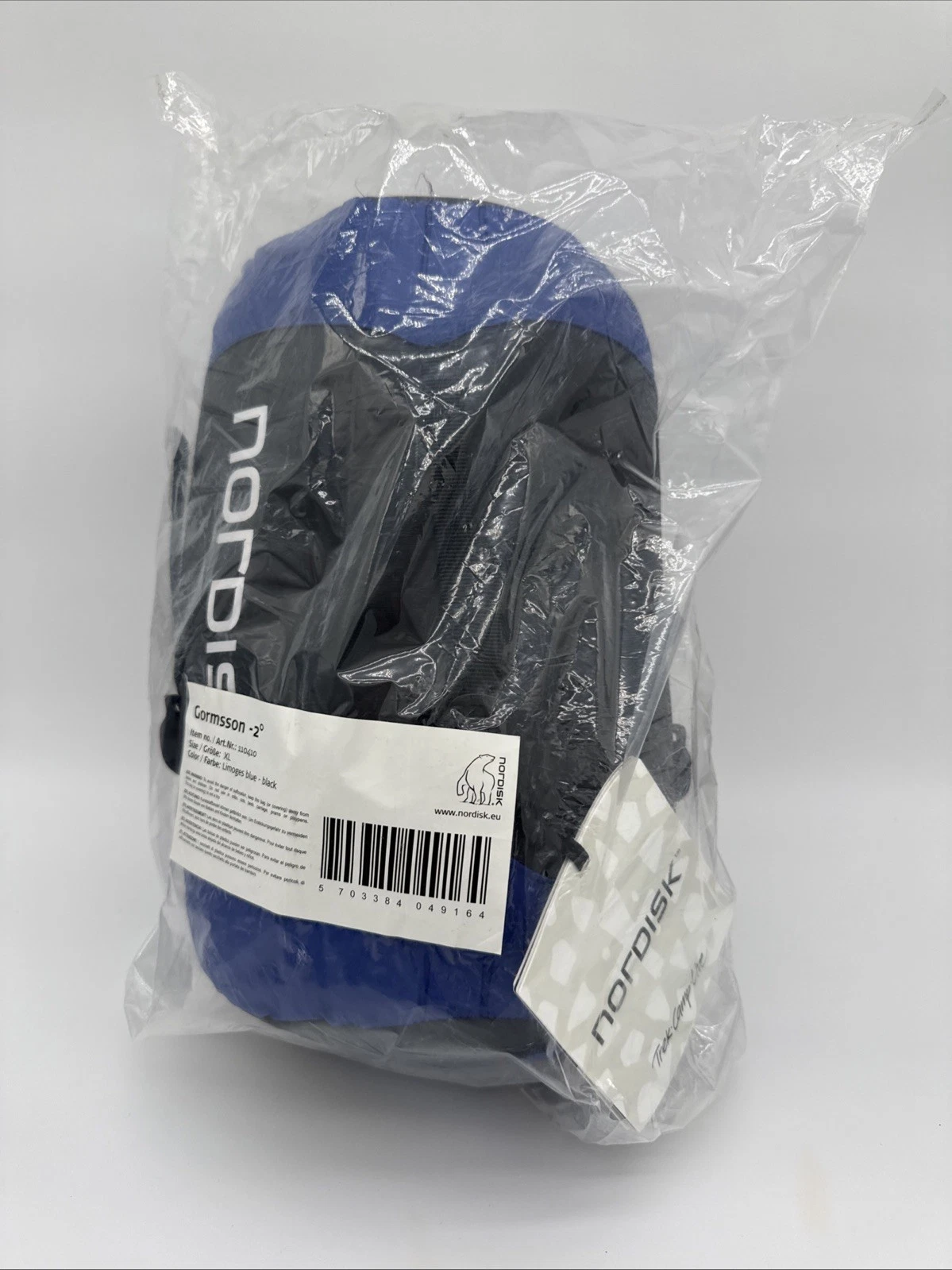 Nordisk Gormsson Sleeping Bag -2 XL 1380 Gr Blue/Black 11040 NEW With Tags