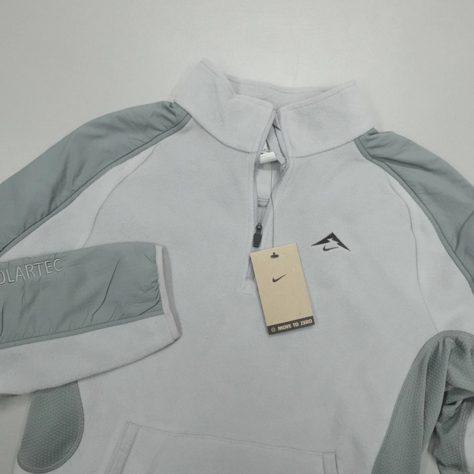 Nike Trail Polartec 1/4 Zip Fleece Running Top Men’s Size S FV9962-078 Gray