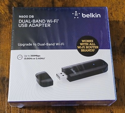 Belkin N600 DB Wireless Dual-Band USB Wi-Fi Network Adapter NEW