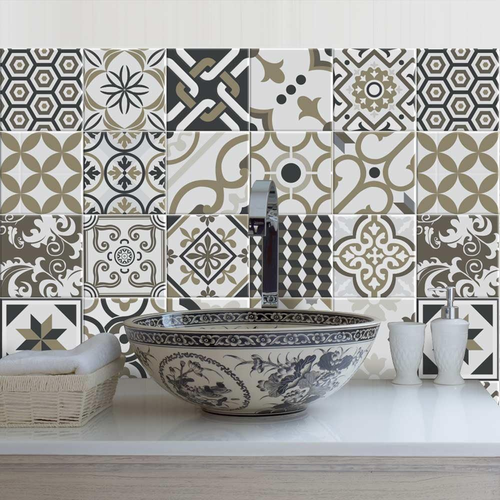 - Adesivi per Piastrelle Bagno E Cucina 10 Pz 20X20 Cm - PS00081 Decorazione Mur - Foto 10 di 12