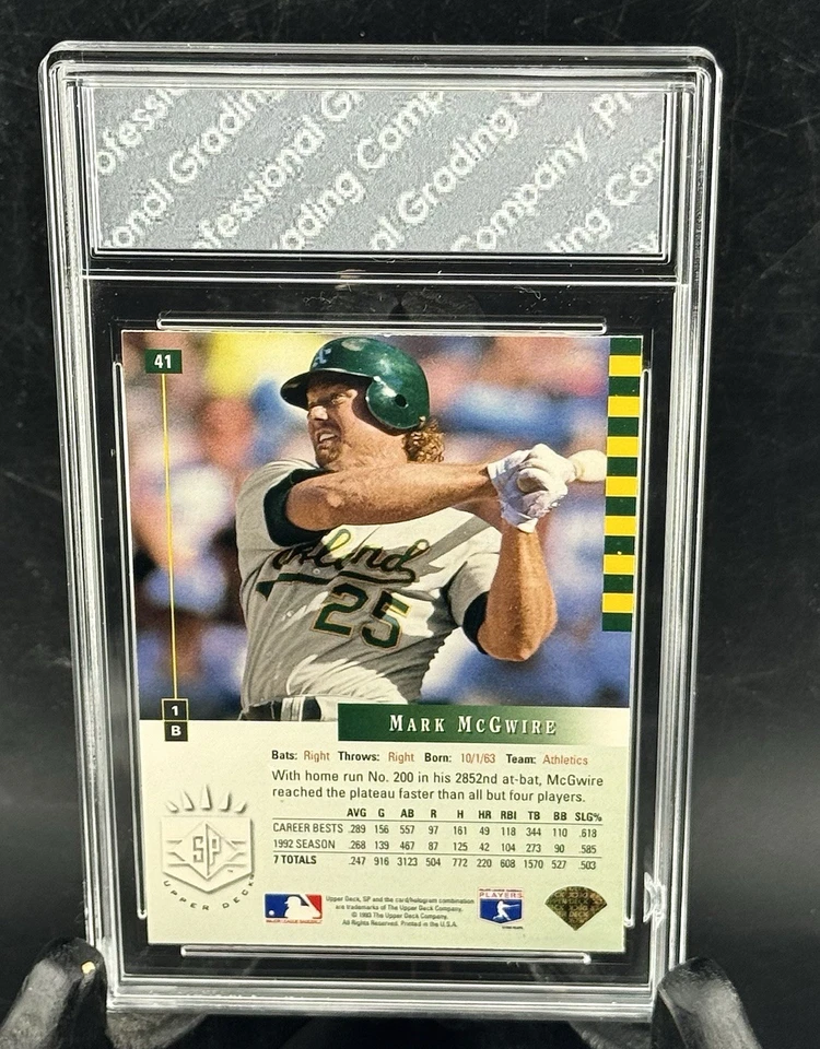 1993 Mark McGwire Upper Deck SP Oakland Athletics Baseball Card Graded Mint 9 - Image 2 of 2