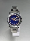 Vintage Refurbished Seiko 5 Automatic Day/Date Japan Men's Blue Wrist Watch 38MM