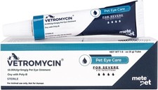 Vetromycin Pet Eye Ointment Dogs Cats 1/8 oz /5gr 1 Tube Gentle Daily Eye Care