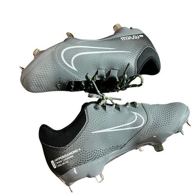 Nike Hyperdiamond 4 Pro Metal Softball Cleats 7.5  Grey-Volt NWOT
